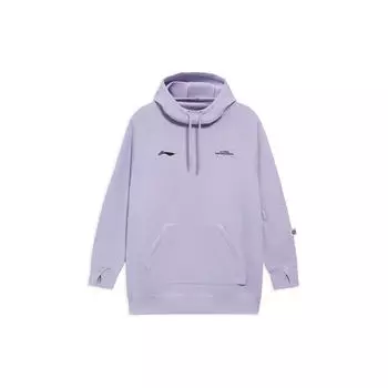Свободная толстовка с капюшоном и принтом логотипа серии Li Ning Snow, унисекс, фиолетовая AWDRF08-4 L