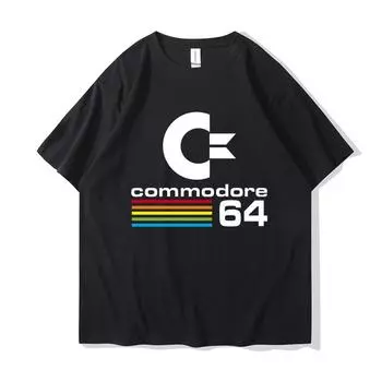 Свободные мужские футболки летние Commodore 64 принт футболка C64 SID Amiga ретро крутой дизайн уличная футболка с коротким рукавом хлопковая одежда S