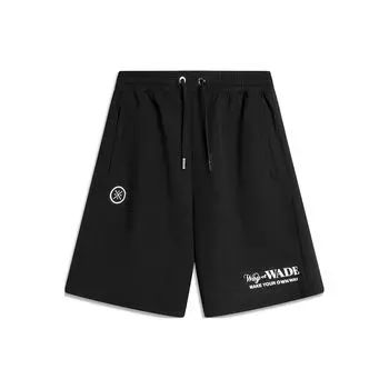 Свободные повседневные шорты Li Ning Wade Series с буквенным принтом, черные AKSU347-6 S