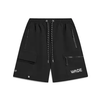 Свободные повседневные шорты с буквенным принтом Li Ning Wade Series, мужские шорты черного цвета AKST789-1 XL