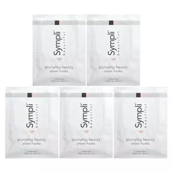 Sympli Beautiful, Plumping Beauty Sheet Mask, 5 sheet masks, 0.85 fl oz (25 ml) each