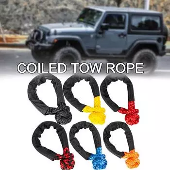 Synthetic Soft Shackle Rope 17 Tons Max Break High-Performance Tow Shackles With Protective Sleeve For Off-Road Towing UTV ATV