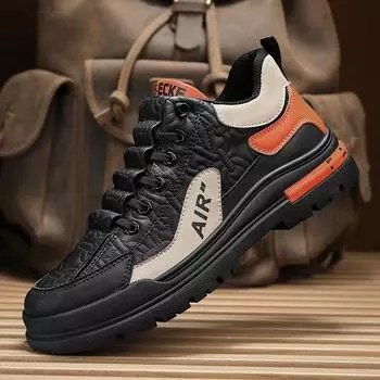 SYTK Men s Casual Shoes Classic Loafers Anti-slip Platform Autumn Winter Male Leather Sneakers Non-slip Retro Driving Shoes 39