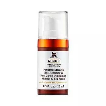 Сыворотка для глаз с витамином С от Kiehl s Powerful Strength Line, уменьшающая темные круги под глазами, 15 мл