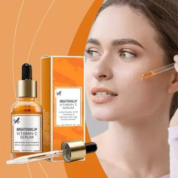 Сыворотка для лица с витамином C, осветляющая цвет кожи, увлажняющая, нежная, увлажняющая сыворотка для кожи лица 30 мл One Size