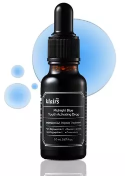 Сыворотка для проблемной кожи Midnight Blue Youth Activating Drops 20 мл Сыворотка Ампула Уход за кожей с возрастом Эластичность EGF Гвайазулен Текстура кожи Нежная Упругость Блестящая