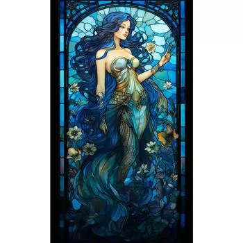 T0# 5D DIY Full Round Drill Diamond Painting Girl Kit Home Decor Art Craft 50x85