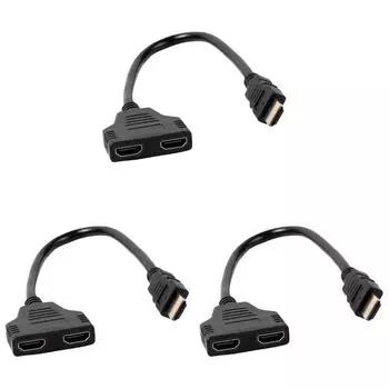 T0# HDMI-Compatible Splitter Adapter Cable 1080P 1 Male To 2 Female for PC TV Xb