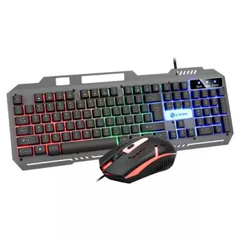 T25/K25 проводная USB светящаяся металлическая панель клавиатура мышь комплект настольный ноутбук трансграничный