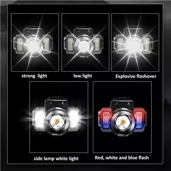 T51 Induction Headlamp Rechargeable LED Headlight 2000mah Super Bright Flash Head Light Waterproof Camping Hunting Torch