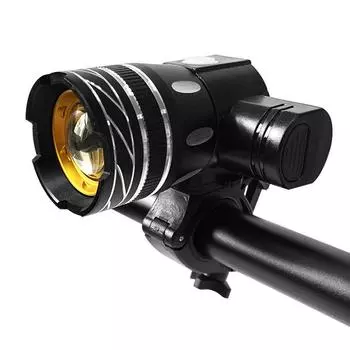 T6 LED Bike Headlight Adjustable Zoom Bicycle Front Light USB Rechargeable Waterproof Cycling Flashlight Road MTB Accessories белый