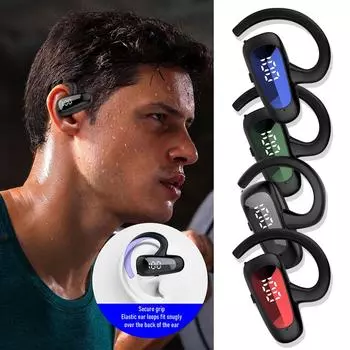 T8 Bluetooth-гарнитура, беспроводные наушники, ушная деловая стереогарнитура, Bluetooth 5.2, гарнитура для спорта с микрофоном One Size синий