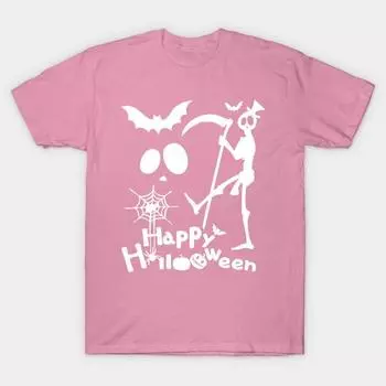 T Рубашка женщин Happy Halloween Harajuku Печать Кавайи футболка Летний короткий рукав женский футболка Top Tee S