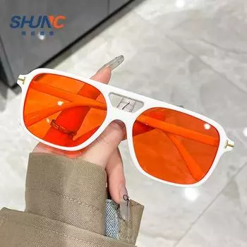T-Shaped Double Beam Sunglasses Square Sunglasses Retro High-End Sunglasses