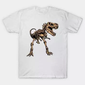 T Shirt Women Dinosaur Trex Skeleton For Kids Cool Halloween Par Harajuku Print Kawaii Tshirt Summer Short Sleeve Female T-Shirt Top Tee S розовый