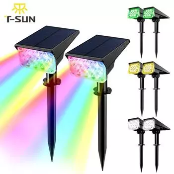 T-SUN 1 шт./2 шт./4 шт. Регулируемый солнечный прожектор солнечный садовый светильник IP65 супер яркий пейзаж настенный светильник уличный светильник солнечная лампа 1PC