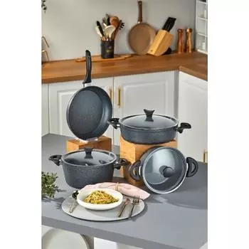 Ta Master Cook Набор гранитной посуды, 4 предмета, космический серый