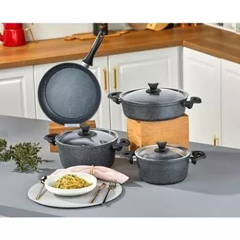 Ta Master Cook Набор гранитной посуды, 4 предмета, космический серый