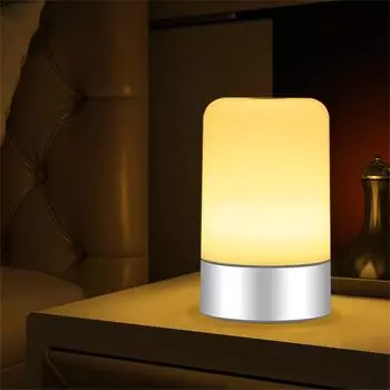 Table Lamp Touch Sensor Bedside Lamp Color Changing RGB & Dimmable Warm White Light Night Light for Bedrooms, Living Rooms and Office