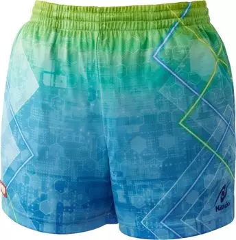Table Tennis Game Pants Bright Neon Shorts Table Tennis Officially Approved NW2521 L Blue XO [Nittaku] J.T.T.A (Japan Association)