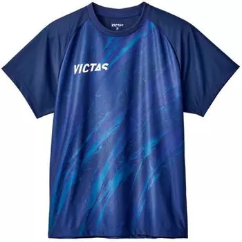 Table Tennis Short Sleeve Navy L 532401 [Victus] T-Shirt V-NTS413 (6000) тёмно-синий