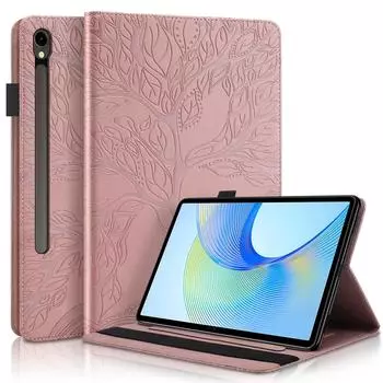 Чехол для планшета Galaxy Tab S9 Fe, чехол 10,9 дюйма 2023 SM-X510 SM-X516B, 3D-чехол-подставка с тиснением в виде дерева для Samsung Galaxy Tab S9 FE, чехол Tab S9 Fe 10.9 Inch чёрный