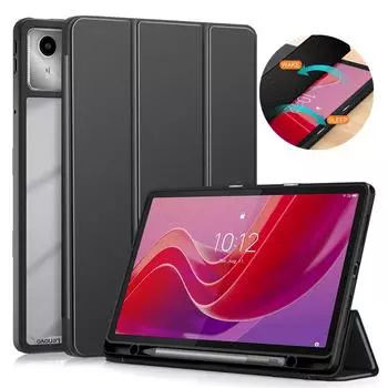 Чехол для планшета Lenovo Xiaoxin Pad 2024, чехол TB331FC 11 с держателем для карандаша, магнитная прозрачная мягкая задняя крышка для Lenovo Tab M11, чехол TB330FU for Lenovo Tab M11 чёрный