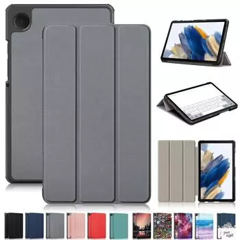 Чехол для планшета Samsung Tab A9, чехол 8,7 дюйма, тройной кожаный чехол с магнитной подставкой, чехол для планшета Galaxy Tab A9 8,7 дюйма, 2023, чехол Sm-x110 X115 Tab A9 (8.7 Inch) миндальный