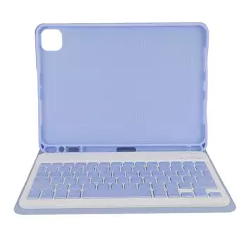 Tablet Case PU Leather Tablet Protective Cover with 150mAh BT Wireless Keyboard for IOS Pro 11 2024 фиолетовый