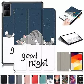 Чехол для планшета Funda Redmi Pad Se, чехол 2023, 11 дюймов, милый кожаный чехол с краской, умный чехол для чехла Xiaomi Redmi Pad Se, детский чехол Redmi Pad Se 11 Inch миндальный