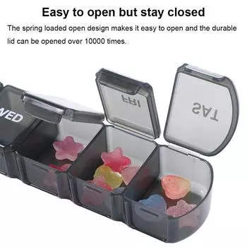 Tablet Splitters 7 Days Pill Storage Box Travel Pill Case Mini Dispensers Medicine Boxes серый