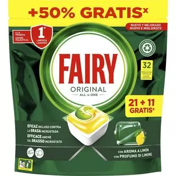 Таблетки для посудомоечной машины Lemon Fairy, 32 шт.