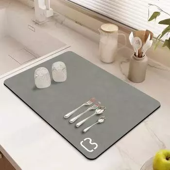 Tableware Draining Drying Mat Kitchen Super Absorbent Rug Kitchen Drain Pad Machine Drain Mat Table Decoration Accessories 30X40cm
