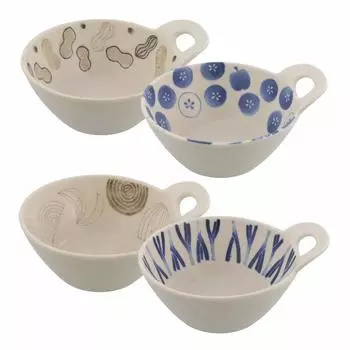 Tableware East Tonsui Small 4 Pattern Japanese Serving Hotpot Small Serving Dish One-handed Bowl, Fruitful, Set, Tableware, Pot, Food, Bowl, Pot,