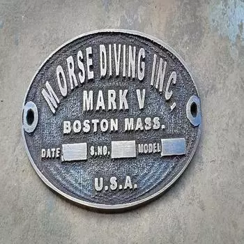 Табличка с названием шлема Morse Diving Inc Mark V Divers, значок, копия, винтажная твердая латунь, красивая табличка с названием