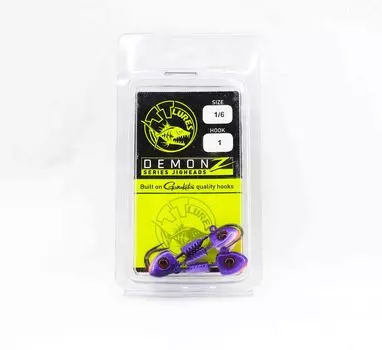 Tackle Tactics Джиг-головка TT Demonz 1/6 унции 1H 3 шт. в упаковке Purple Minnow (7822)