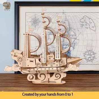Tada 3D деревянные головоломки игрушки океан парусник корабль сборка подарок для детей и взрослых механические креативные 3D модели наборы строительных блоков