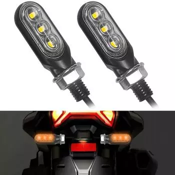 Задние фонари M10 Винт Желтые фонари 3SMD Светодиодные детали для мотоциклов Указатели поворота для мотоциклов 12 В 3000 К 1200LM Мини-поворотники Мигающие универсальные прозрачный