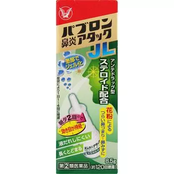 Taisho Pabron Rhinitis Attack JL 8,5 г Капли для носа Капли для носа Облегчение следующих симптомов, вызванных сезонной аллергией, например, на пыльцу: заложенность носа 1 set