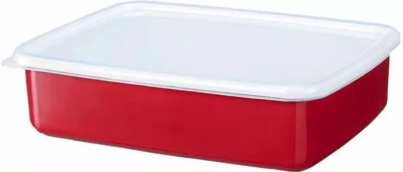 Takagi Metal Storage Container Heat Resistant Container Canister Umeboshi Container Enamel Square L Dishwasher Safe Dishwasher Safe Red 1.8L FSK-LR красный