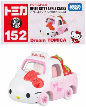 Такара Томи Томика Дрим Томика Нет. 152 Hello Kitty Apple Carrying Car Мини-машина, автомобиль, игрушка, унисекс, для детей от 3 лет, в коробке, проходит проверку безопасности игрушки