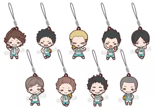 Takara Tomy Arts Nitotan Aoba Johsai High School Uniform Rubber Mascot BOX Product All 9 Types 9 Pieces Made of Rubber Haikyu!!