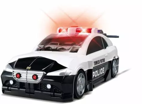 TAKARA TOMY трансформируется в мини-машинку Big Patrol. Игрушка для мальчиков и девочек от 3 лет. Соответствует стандартам безопасности игрушек ST Mark. Сертификация TOMICA Tomica