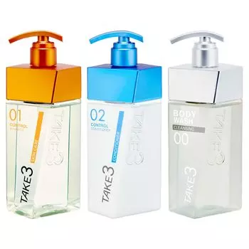 TAKE3 Hair Body Care Control Skin Care Control Conditioner and Cleansing Body Wash 400mL Men s & 3-Piece Set Shampoo, 400mL, 400g,
