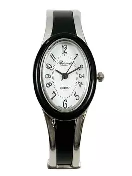 [Takeuchi Shoji] Wristwatch Rapole Oval Bangle Watch Silver Slim 188232 Women s Black