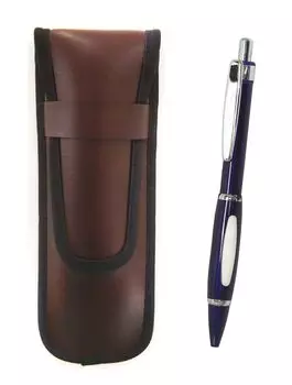 Takizawa Slim Synthetic Leather Pencil Case Brown Metal Scorpion Shocking Ballpoint Pen Set Blue 3 Pack T23-KBSC-B989A-L-3