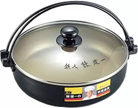 Tamahashi Kenichi Chen Sukiyaki For Gas Fire Includes Kenichi Chen Officially Approved Gyoza Pot Pot, 26cm, Only, Lid, Brand, CK-618N чёрный