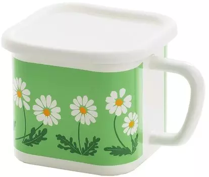 Tamahashi Storage Container Square Pot Enamel 1450ml Fire Compatible Made in Japan Adelia Retro White Nobana IH/Gas ADR-32