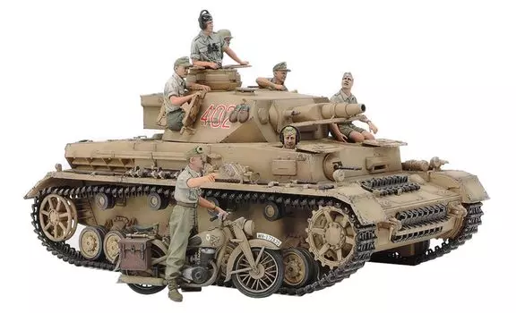 Tamiya 135 Scale Limited German Panzer IV F Type Messenger Bike Set North Africa Front Plastic Model 25208