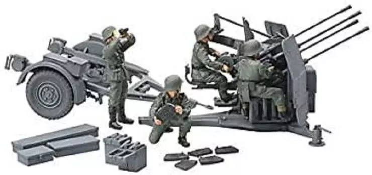 TAMIYA 1/48 Военная миниатюра Серия № 54 Немецкая армия 20-мм счетверенная зенитная пушка Тип 38 Пластиковая модель 32554
